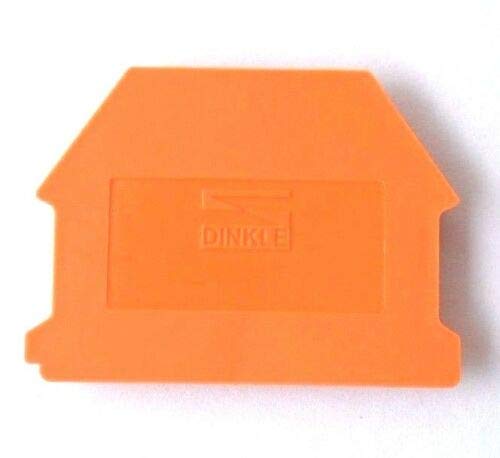 Dinkle DK4NC-BR DIN Rail Terminal Block End Covers – 50 Pack, Brown