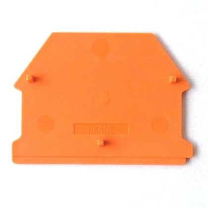 ICI Dinkle DK4NC-OR DIN Rail Terminal Block End Cover for DK2.5N-OR DK4N-OR Orange, Pack of 10