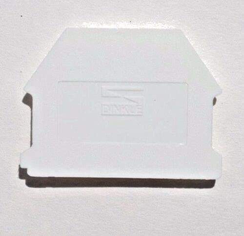 Dinkle DK10NC DIN Rail Terminal Block End Covers - 25 Pack, Beige