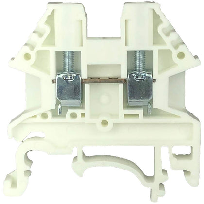 ICI Dinkle DK2.5N-WE 3 Pieces DIN Rail Terminal Block with End Cover DK4NC-WE Screw Type White UL 12-22AWG, 20A, 600V