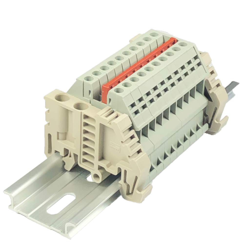 Dinkle Power Distribution DK2.5N-GY 10 Gang Box Connector DIN Rail Ter ...