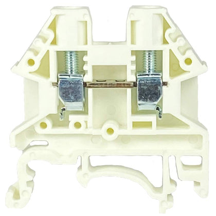 ICI Dinkle White DK4N-WE DIN Rail Terminal Block Screw Type UL 600V 30A 10-22AWG, Pack of 100