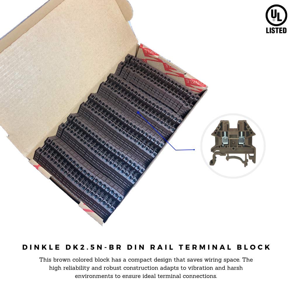 Dinkle Din Rail Terminal Brown 2.5mm - DK2.5N-BR - TEW Electrical Dinkle Din Rail Terminal Brown 2.5mm - DK2.5N-BR - TEW Electrical
