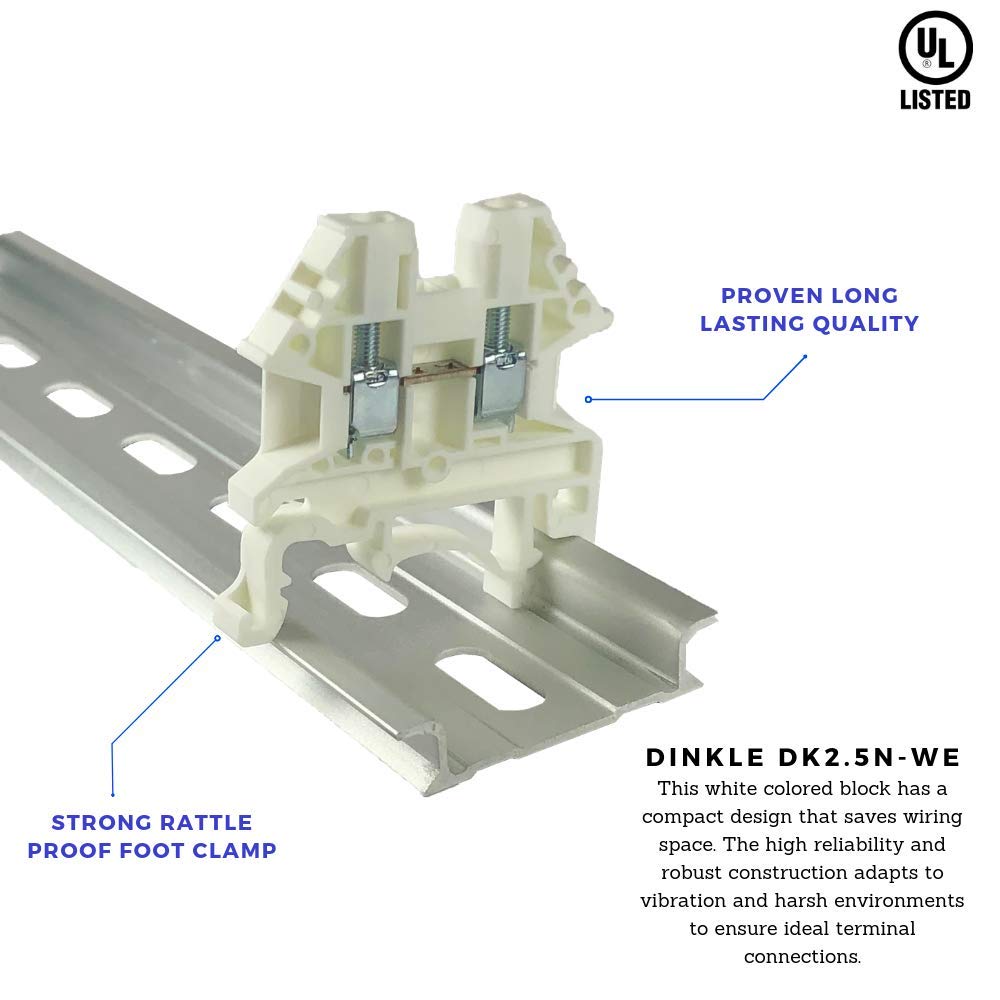Dinkle DK2.5N - Bloque De Terminales De Riel DIN Color Beige, Tipo