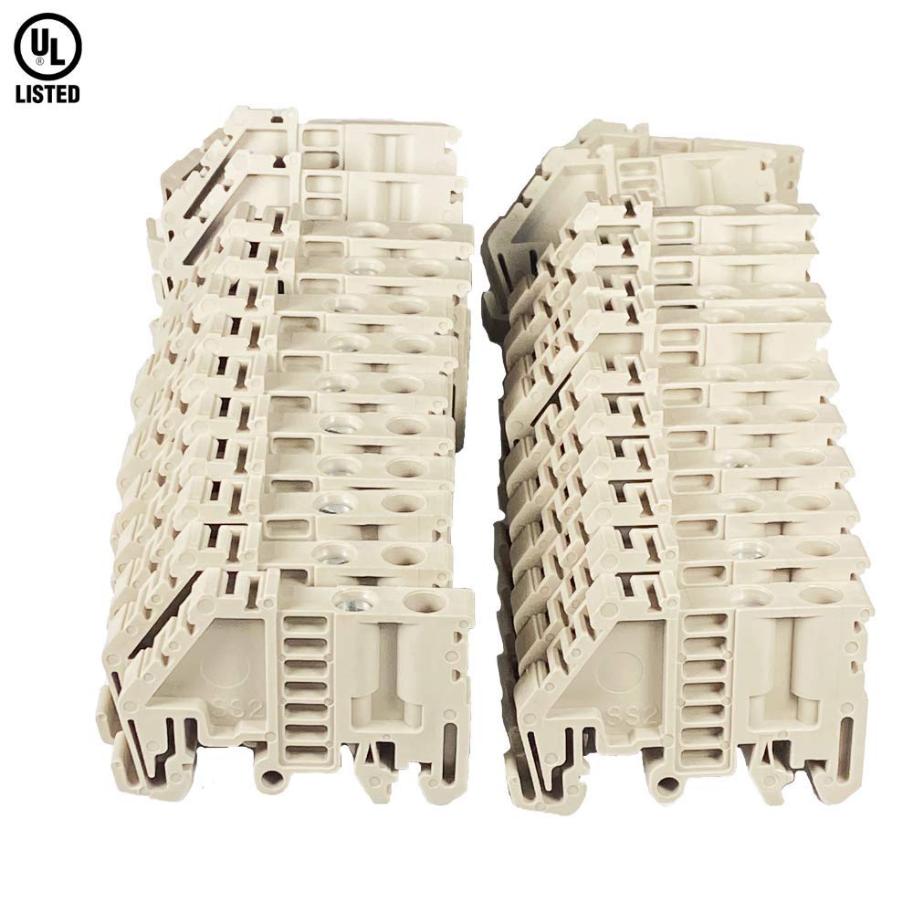 Dinkle Dinkle SS2 DIN Rail Terminal Block End Bracket (Pack of 50) – Terminal ...