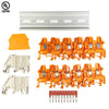 ICI Dinkle Power Distribution DK2.5N-OR 10 Gang Box Connector DIN Rail Terminal Blocks, 12-22 AWG, 20 Amp, 600 Volt Solar Combiner Orange