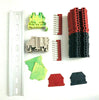 DIN Rail Terminal Block Kit #2 Red/Black Dinkle 20 DK4N 10 AWG Gauge 30A 600V Ground DK4N-PE Jumper DSS4N-10P End Covers End Brackets